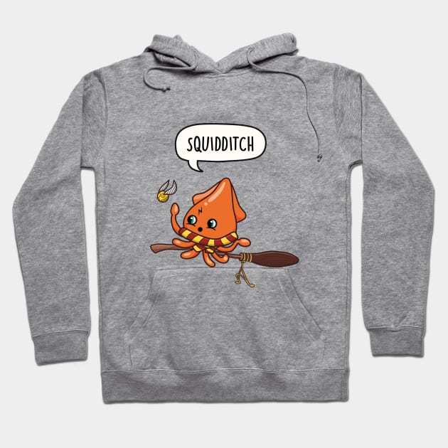 Squidditch Squid playing Quidditch Hoodie by LEFD Designs